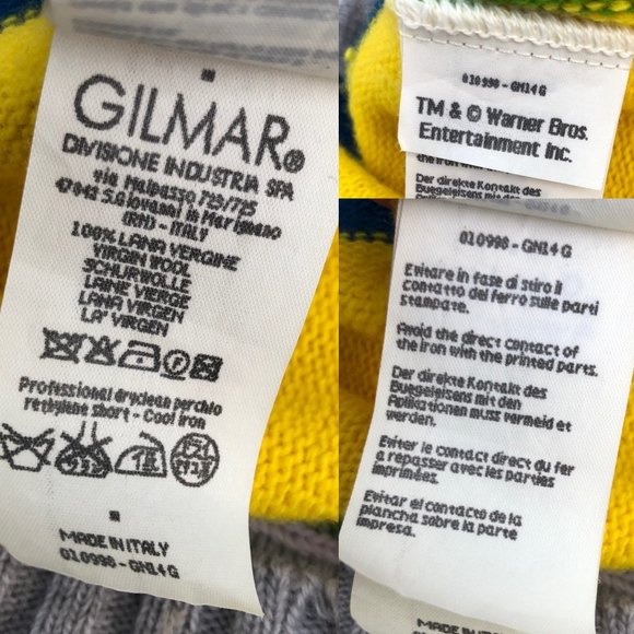 Vtg Gilmar Iceberg History Bugs Bunny Warner Bros 100% Virgin Wool Sweater Italy - Picture 14 of 16